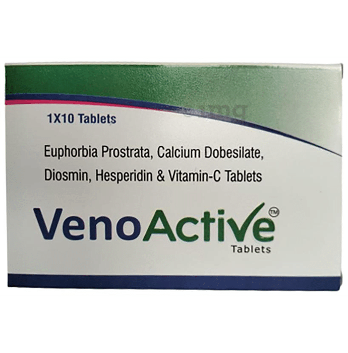 Veno Active Tablet with Euphorbia Prostrata, Calcium, Diosmin, Hesperidin & Vitamin C