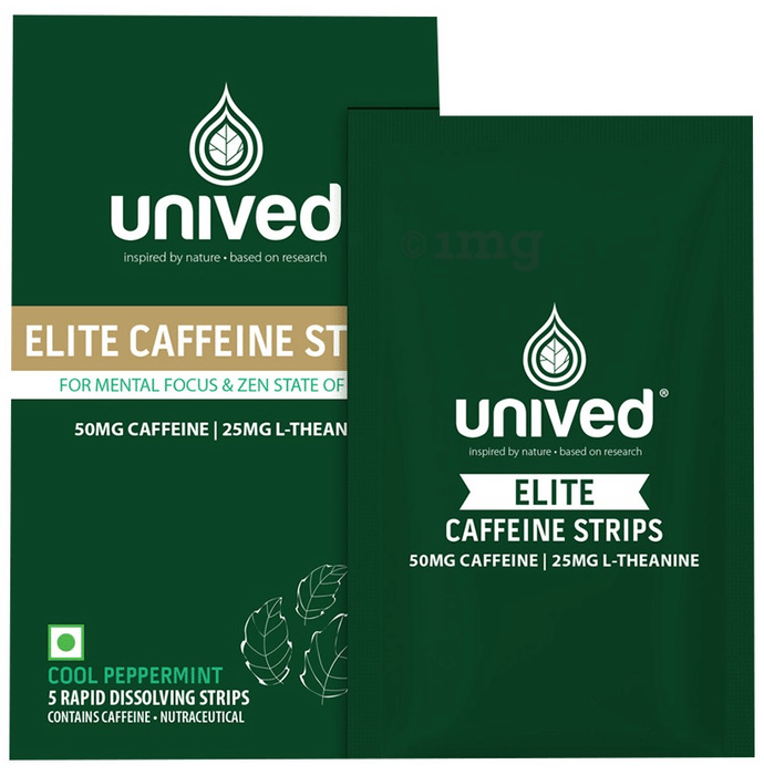 Unived Elite Caffeine Rapid Dissolving Strip (5 Each) Cool Peppermint