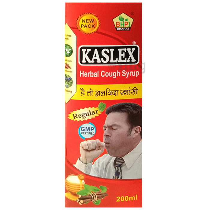 BHPI Bharat Kaslex Regular Herbal Cough Syrup (200ml Each) with 10 Kaslex Lozenges Free
