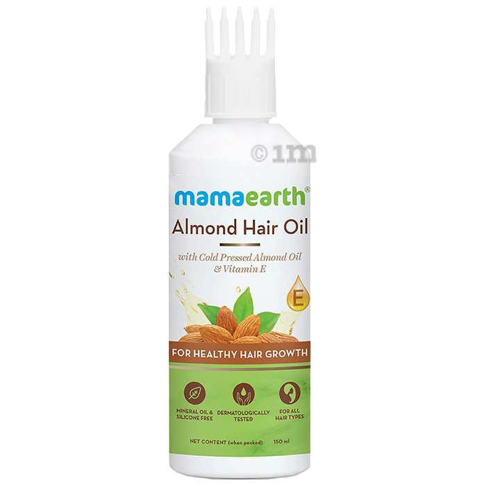 Mamaearth Almond Hair Oil for All Skin Types | Mineral Oil & Silicone-Free
