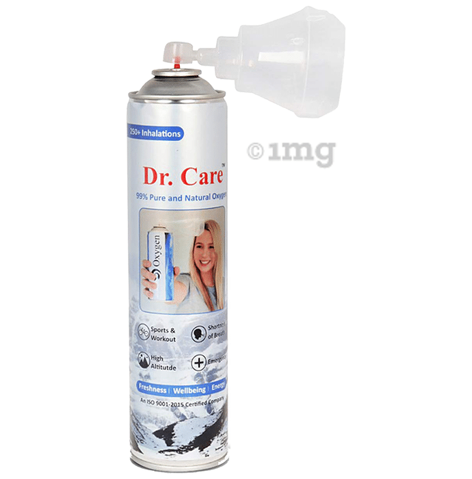 Dr Care Portable Oxygen Can with Inbuilt Mask