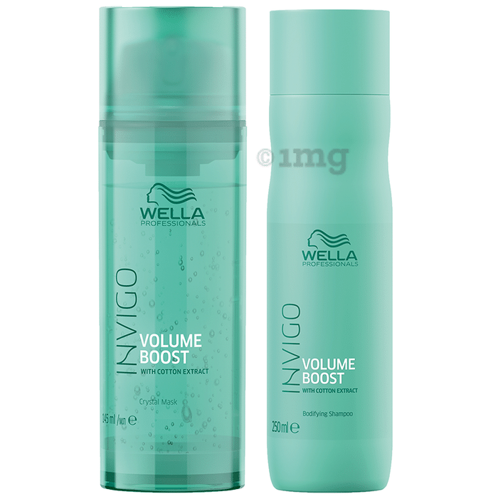 Wella Combo Pack of Professionals Invigo Volume Boost Crystal Mask 145ml & Bodifying Shampoo 250ml