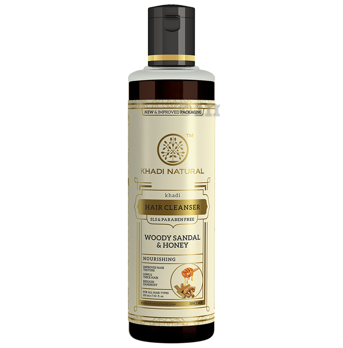 Khadi Naturals Ayurvedic Woodysandal & Honey Hair Cleanser - SLS Paraben Free