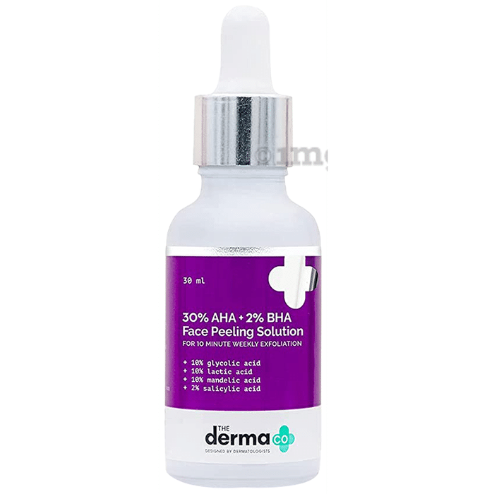 The Derma Co 30% AHA+2% BHA Peeling Solution | For 10 Minute Weekly Exfoliation
