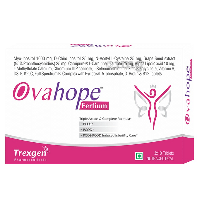 Trexgen Ovahope Fertium PCOS PCOD Infertility Tablet
