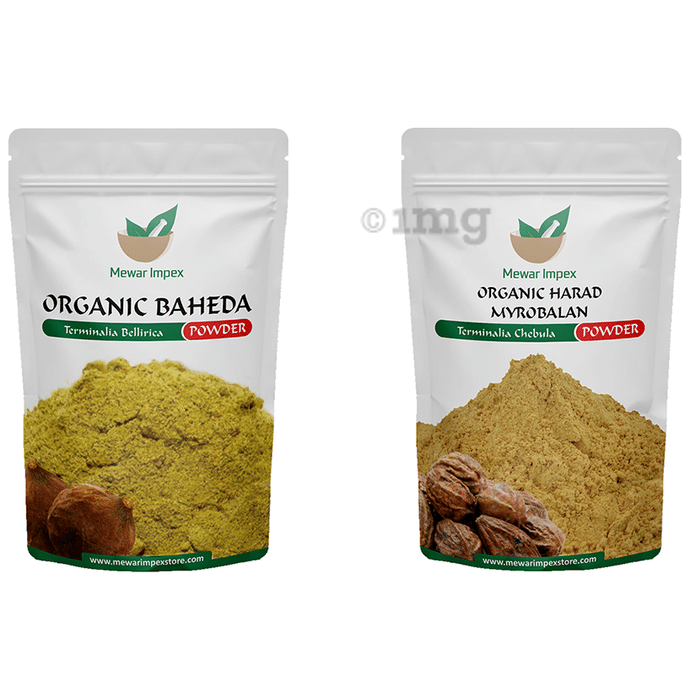 Mewar Impex Combo Pack of Organic Baheda Powder & Organic Harad Myrobalan Powder (100gm Each)