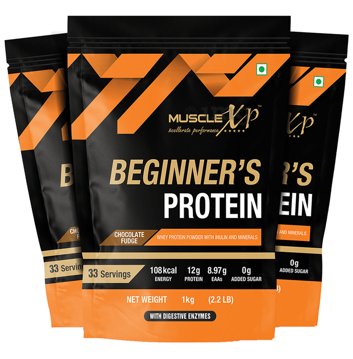 MuscleXP Beginner's Protein (1kg Each) Chocolate Fudge