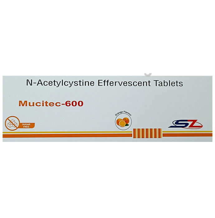 Mucitec 600 Effervescent Tablet Orange Sugar Free