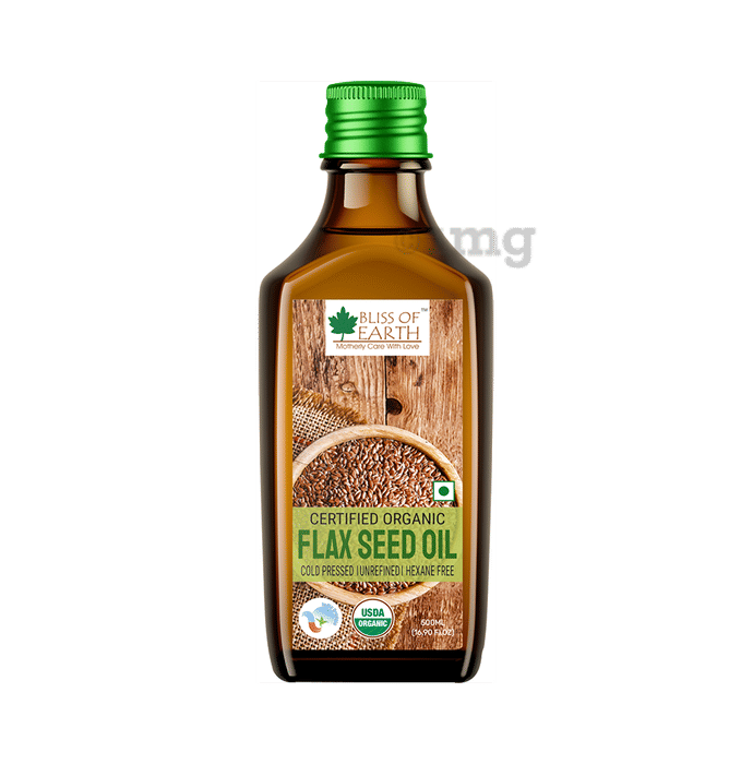 Bliss of Earth Certified Organic Flax Seed Oil Buy bottle of 500 ml