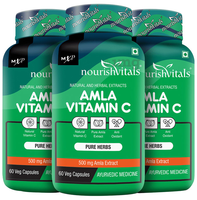 NourishVitals Amla Vitamin C 500mg Veg Capsule (60 Each)