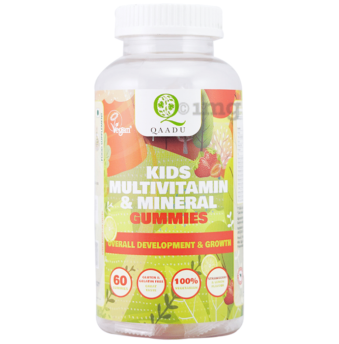 Qaadu Kids Multivitamin & Mineral Gummies Lemon & Strawberry