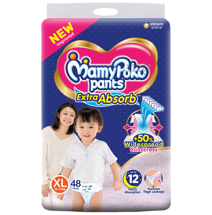 MamyPoko Extra Absorb Diaper Pants | For Up To 12 Hours Absorption | Size XL