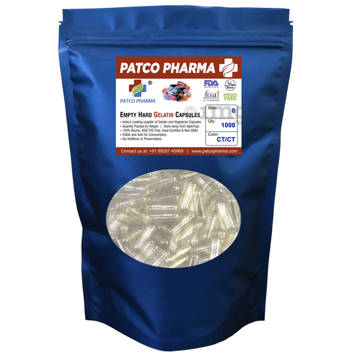 Patco Pharma Empty Hard Gelatin Capsule Size 0 Clear