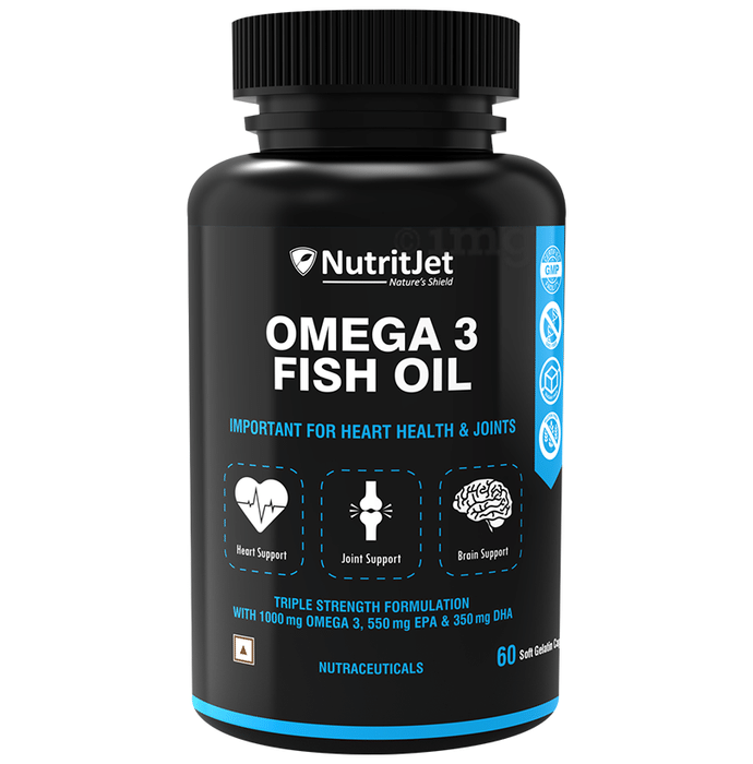 NutritJet Omega 3 Fish Oil Soft Gelatin Capsule