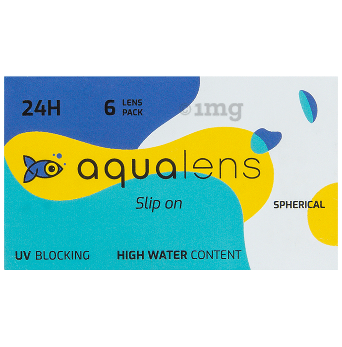 Aqualens 24H Contact Lens with High Water Content & UV Protection Optical Power -2.5 Transparent Spherical