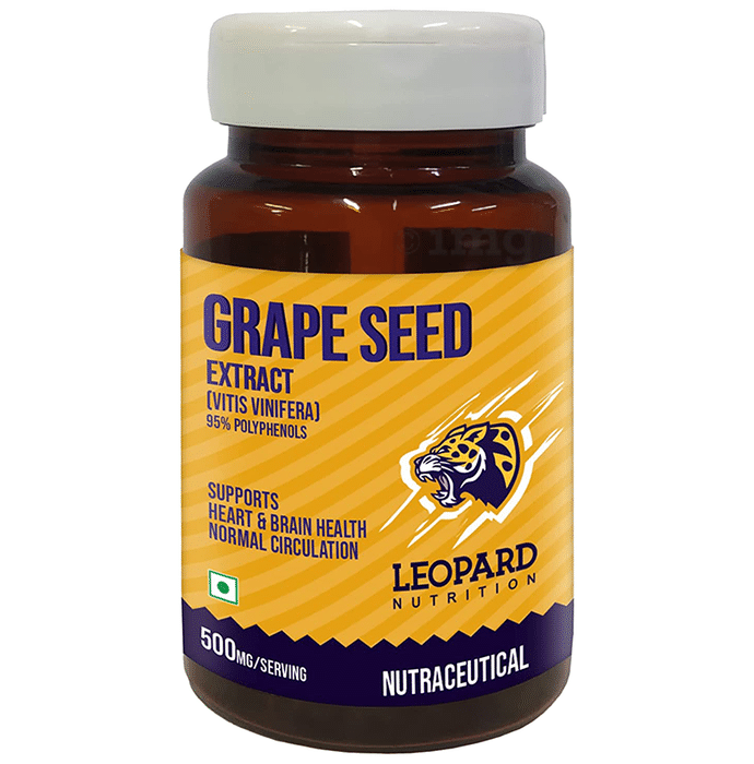 Leopard Nutrition Grape Seed Extract 500mg Vegetable Capsule