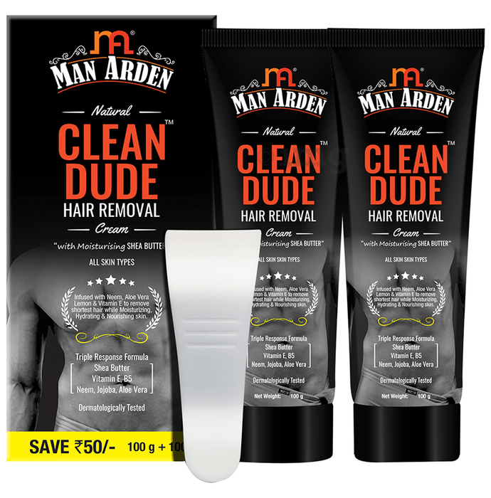 Man Arden Natural Clean Dude Hair Removal Cream (100gm Each)