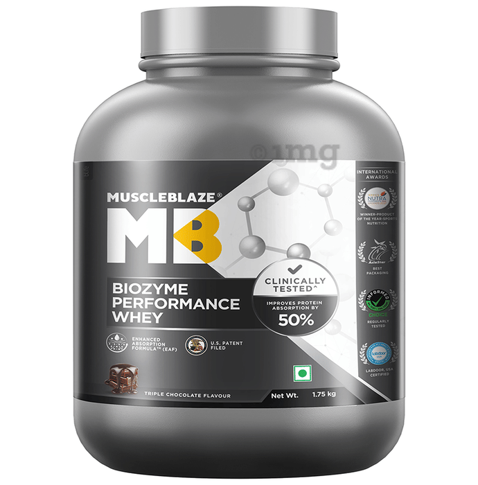 MuscleBlaze MB Biozyme Performance Whey Protein Powder Triple Chocolate