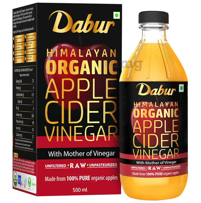 Dabur Himalayan Organic Apple Cider Vinegar with Mother of Vinegar, USDA Organic Certified-Raw, Unfiltered, Unpasteurized