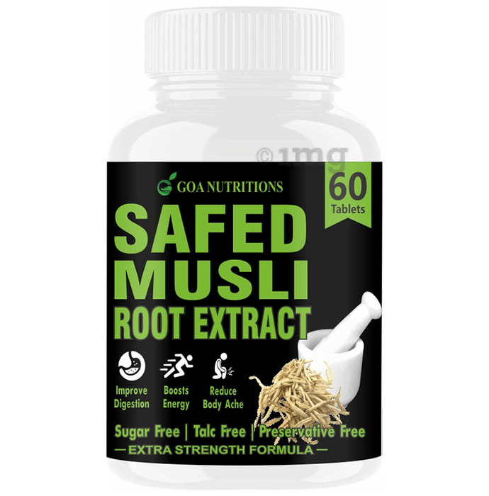 Goa Nutritions Safed Musli Root Extract Tablet Sugar Free