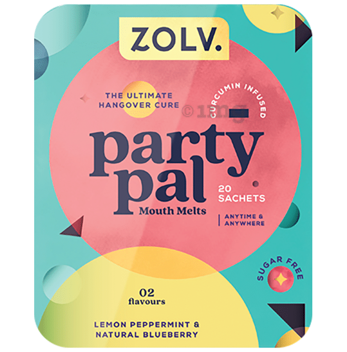 ZOLV Party Pal Mouth Melts (1.5gm Each) Lemon Peppermint & Natural Blueberry Sugar Free