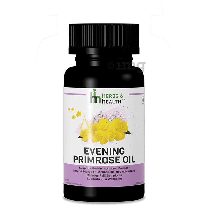 Herbs & Health Evening Primrose Oil Liquid Filled Vegetarian Capsule