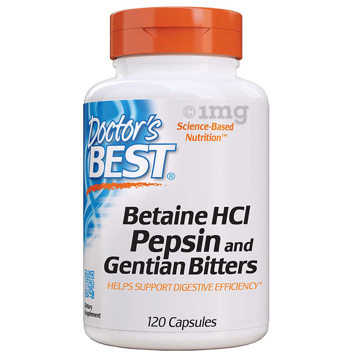 Doctor's Best Betaine HCl Pepsin and Gentian Bitters Capsule | For Healthy Digestion