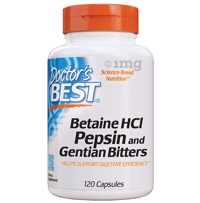 Doctor's Best Betaine HCl Pepsin and Gentian Bitters Capsule | For Healthy Digestion