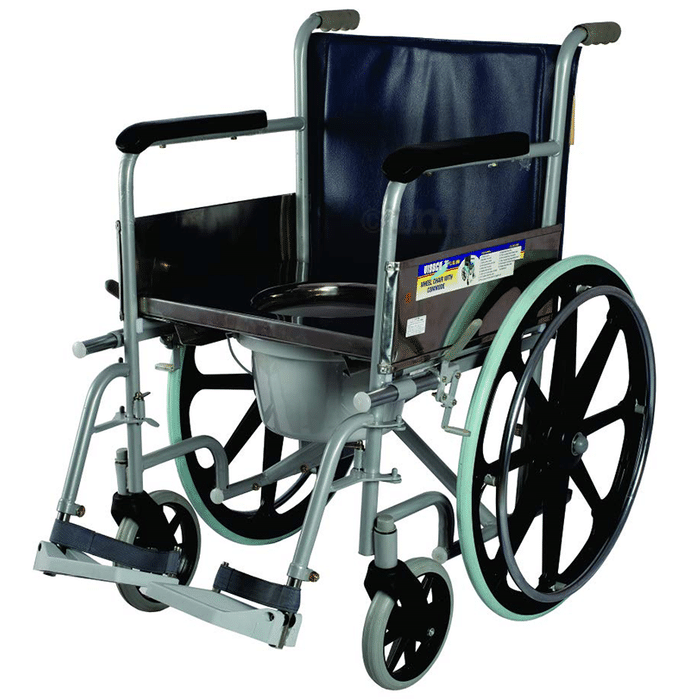 Vissco 0969 Comfort Wheelchair with Commode Universal Silver
