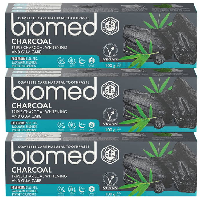 Biomed Complete Care Natural Toothpaste (100gm Each) Charcoal