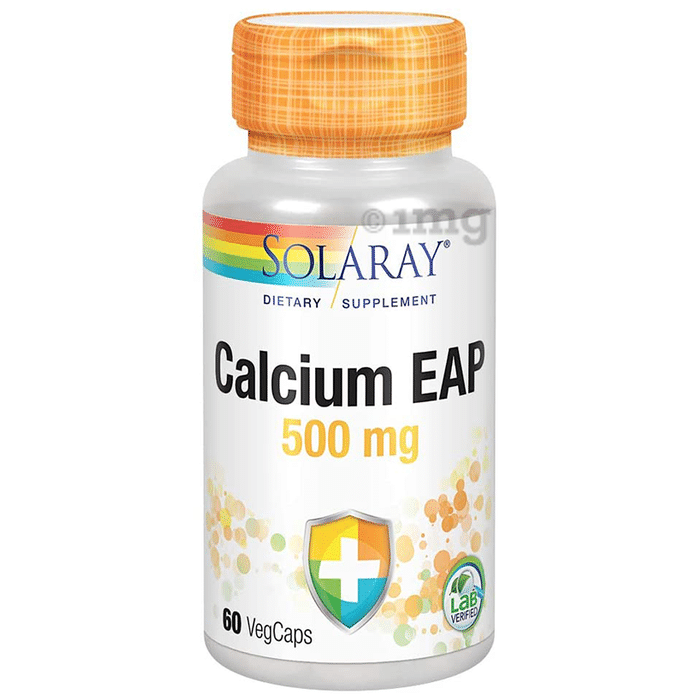 Solaray Calcium EAP 500mg Vegcap | For Healthy Nerve Cells & Immunity