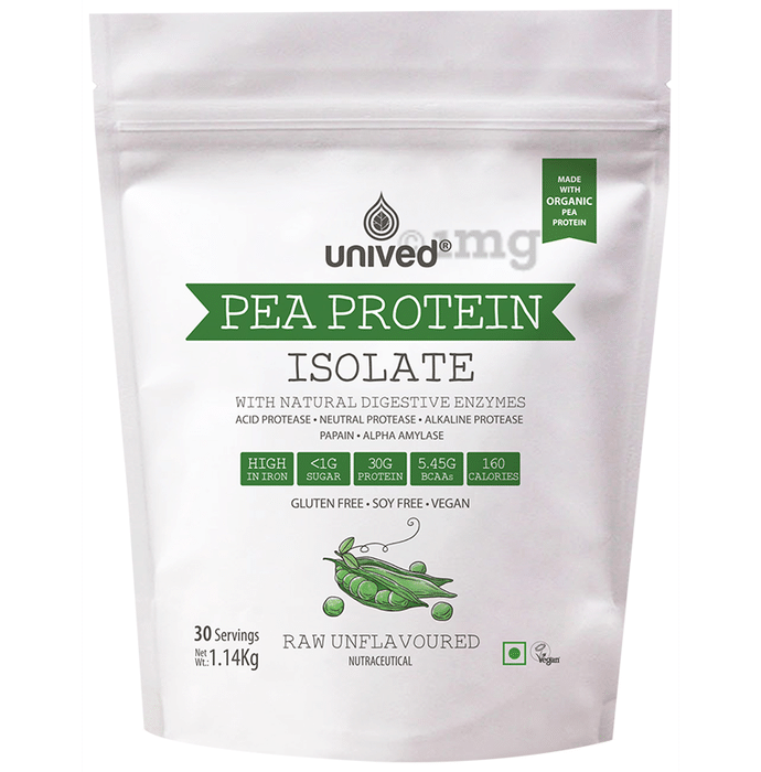 Unived Pea Protein Isolate with Natural Digestive Enzymes Raw Unflavoured