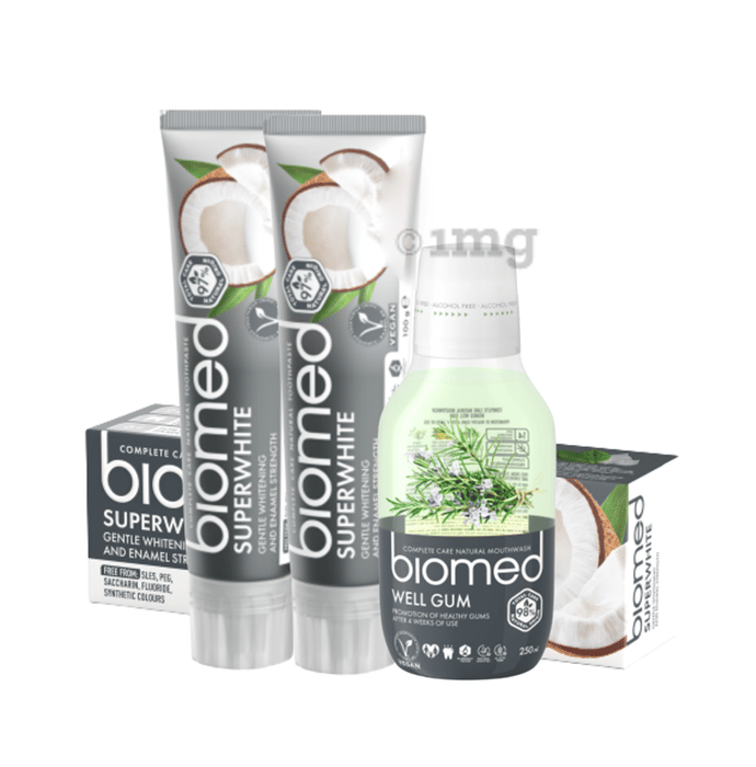 Biomed Complete Care Natural Toothpaste (100gm Each) Superwhite Buy 2