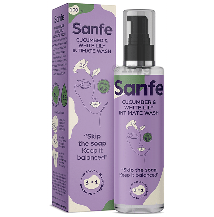 Sanfe Intimate Wash (100ml Each) Cucumber & White Lily