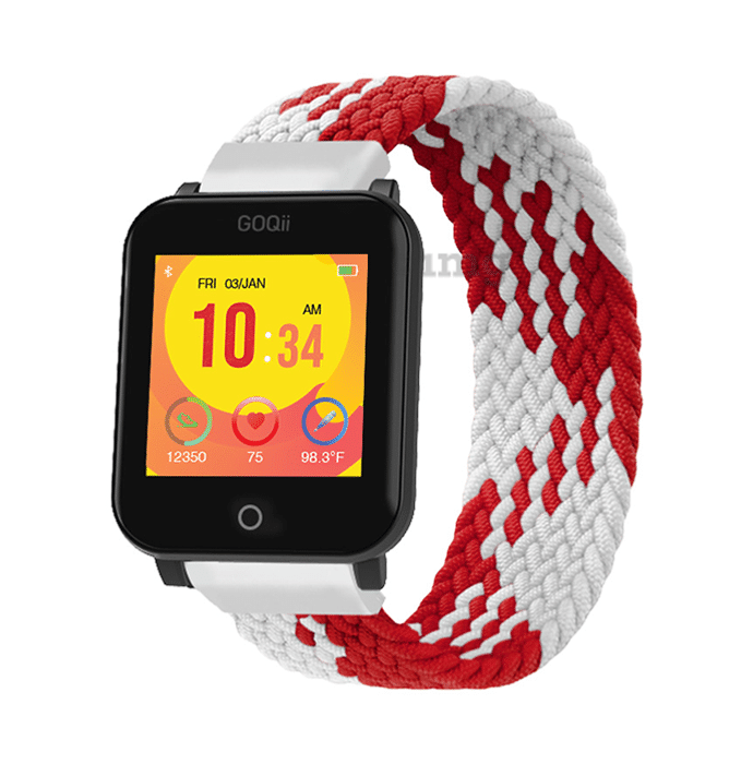 GOQii Vital Junior Fitness with 3 Months Health & Personal Coaching Smart Watch Cherry & Cream