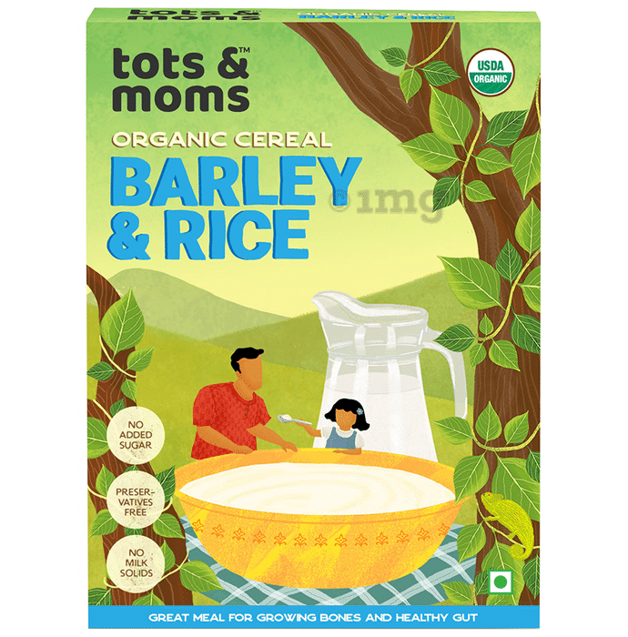 Tots and Moms Organic Cereal 6 Month+ Cereal Barley & Rice
