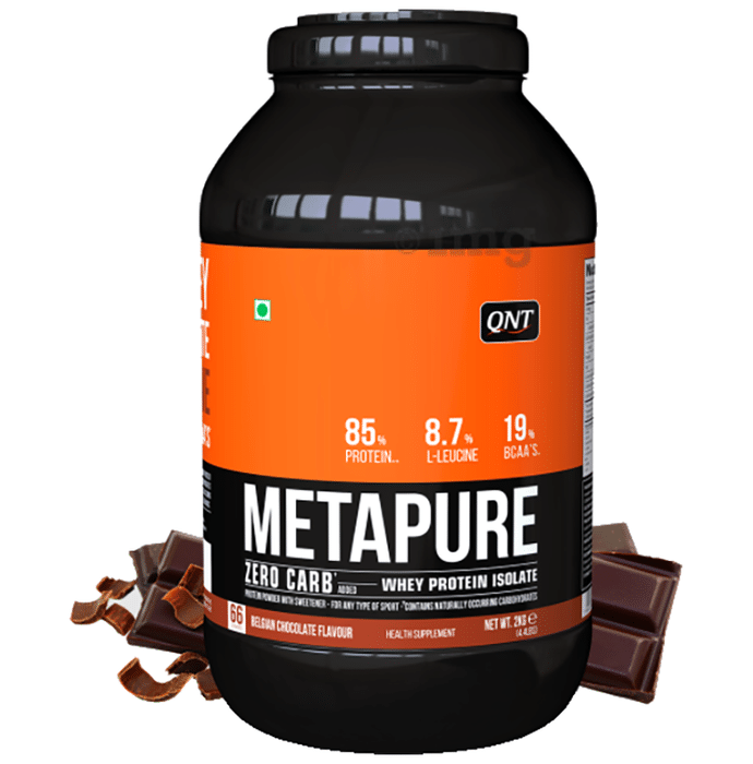 QNT Metapure Zero Carb 100% Whey Protein Isolate Powder Belgian Chocolate