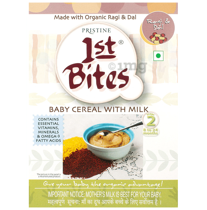 Pristine 1st Bites (8 Months - 24 Months) Stage - 2 Baby Cereal with Milk | Ragi and Dal