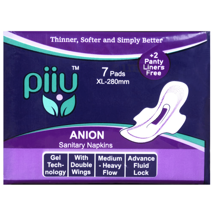 Piiu Anion Sanitary Pads (7 Each) with 2 Panty Liner Free XL