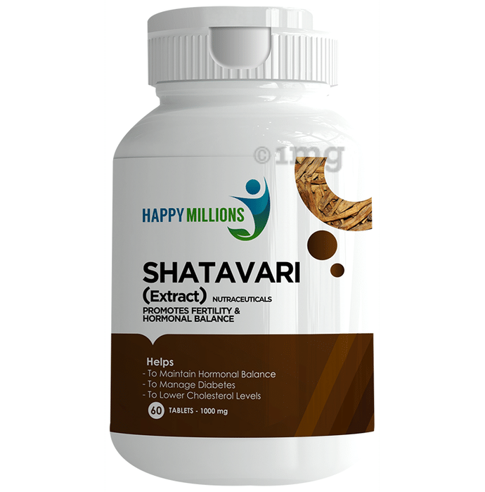 Happy Millions Shatavari Tablet | Promotes Fertility and Hormone Balance| Tablet