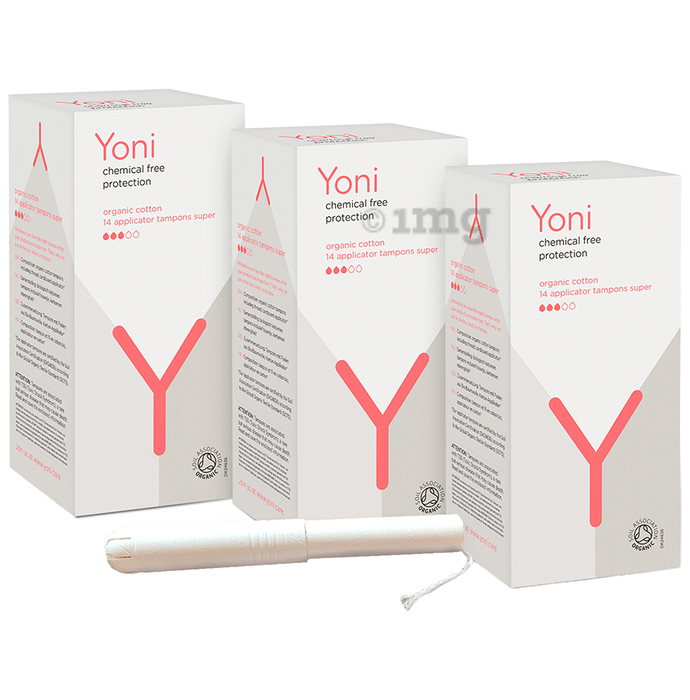 Yoni Organic Cotton 14 Applicator Tampon Super (14 Each)
