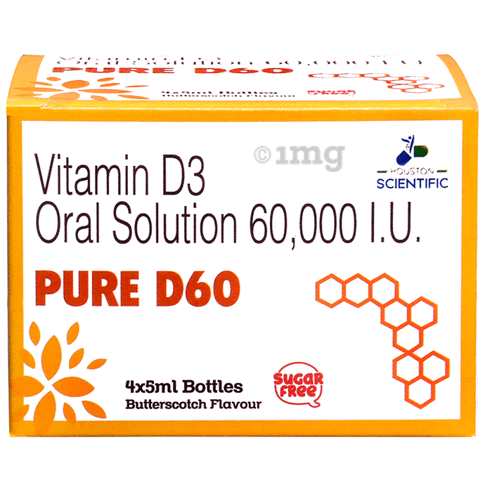Pure D60 Oral Solution (5ml Each) Butterscotch Sugar Free
