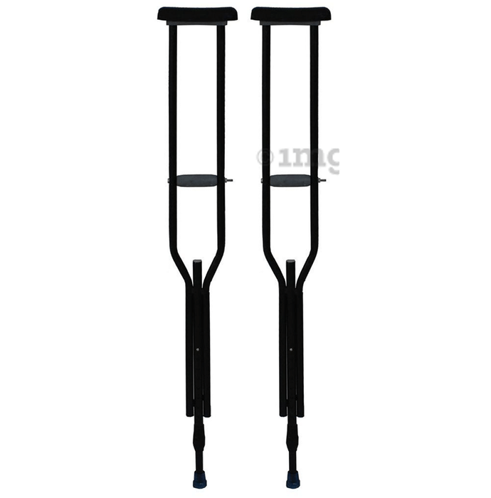 Fidelis Under Arm Crutches Light Weight - Powder Coating Black Mild Steel