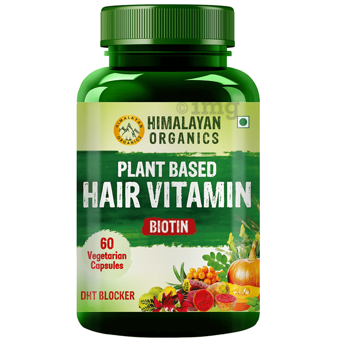 Himalayan Organics Plant Based Hair Vitamin Biotin Vegetarian Capsule