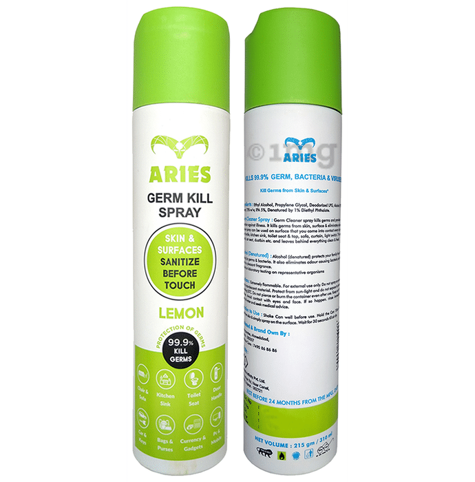 Aries Germ Kill Spray (310ml Each) Lemon