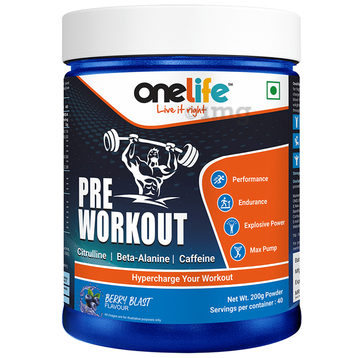 OneLife Pre Workout Powder Berry Blast
