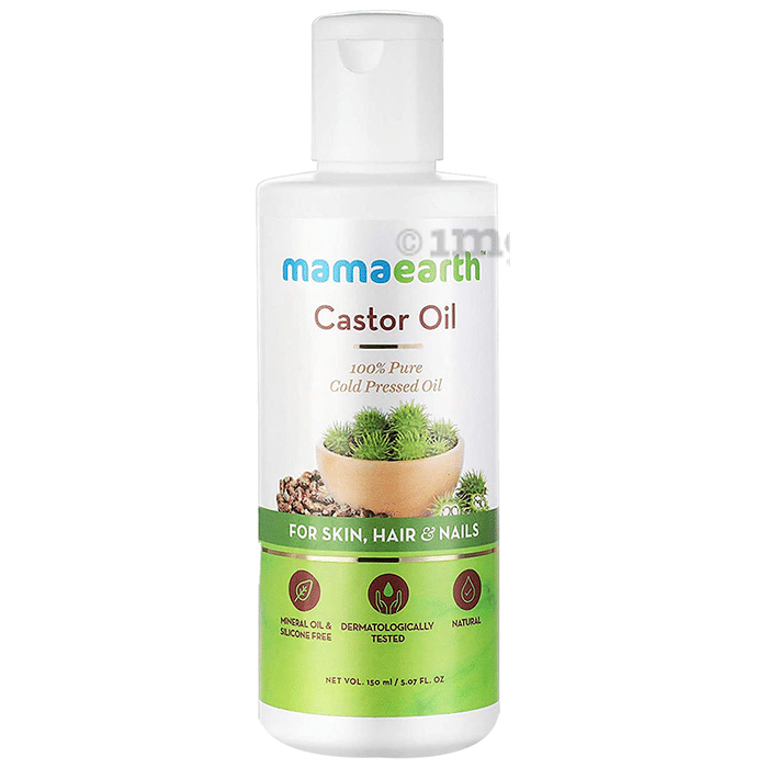 Mamaearth Cold-Pressed Castor Oil for Skin, Hair & Nails | Mineral Oil & Silicone-Free