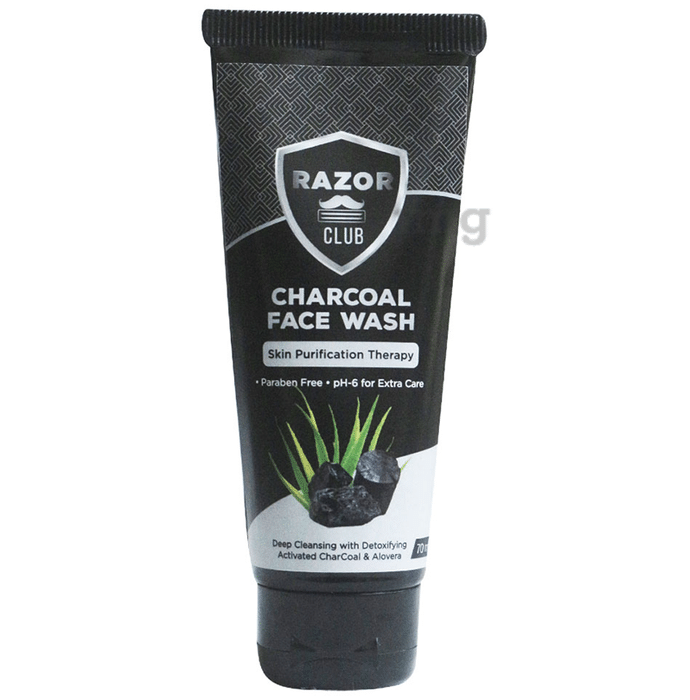 Razor Club Activated Charcoal & Alovera Charcoal Face Wash