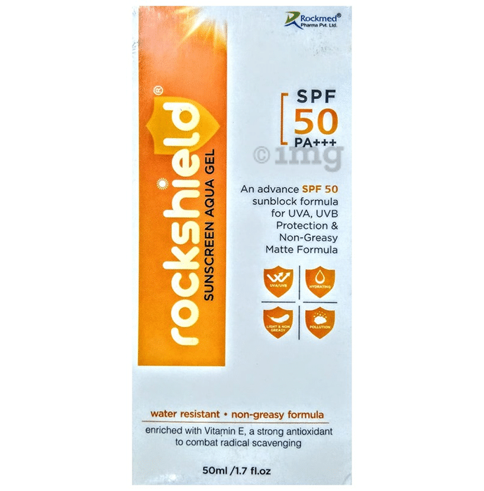 Rockshield Sunscreen Aqua Gel | Matte Formula & Water-Resistant | Paraben & Sulphate-Free | SPF 50 PA+++