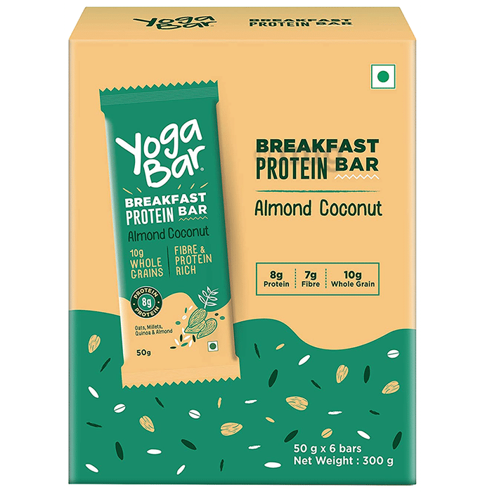Yoga Bar Breakfast Protein Bar for Nutrition | Flavour Almond Coconut